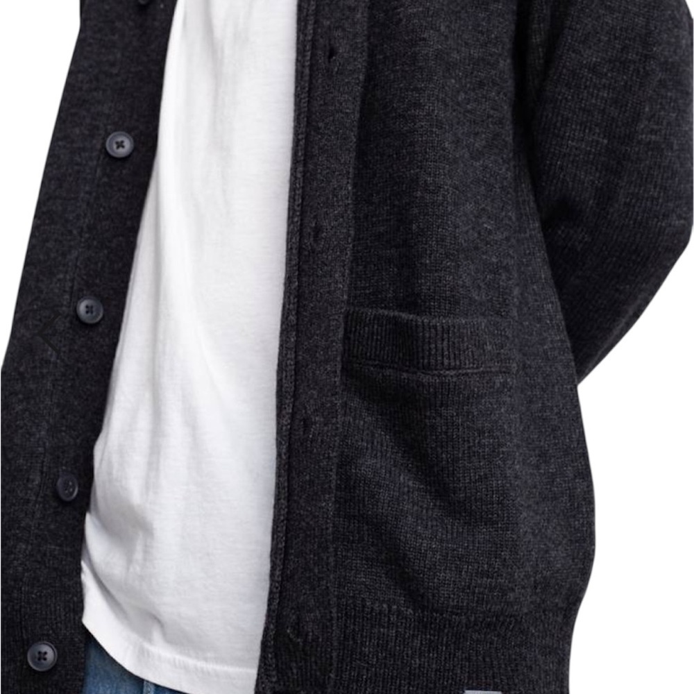 Carhartt WIP Allen Gray Cardigan, Lamb’s Wool Blend, Casual, Preppy, Academic S - Picture 4 of 13